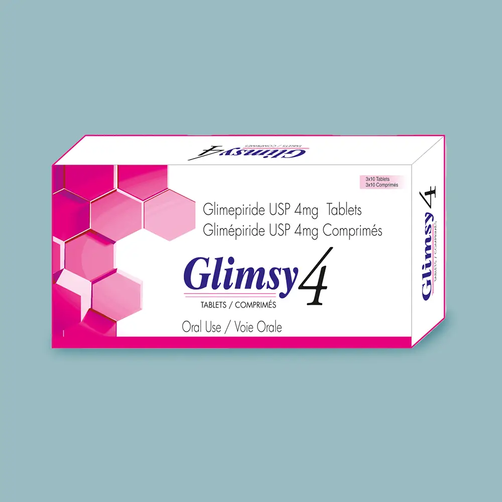 Glimepiride 4mg medication packaging